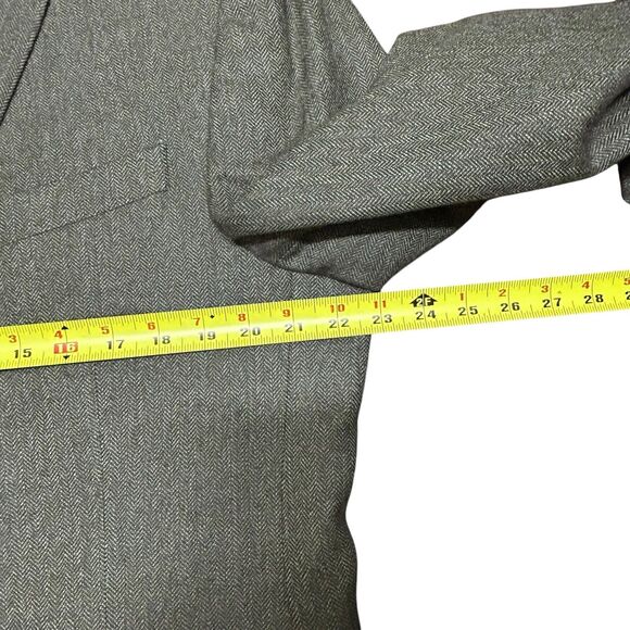 Lauren Ralph Lauren Men’s Wool Blazer Size 44L Elbow Patches Green Herringbone - Picture 6 of 15